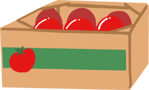 段ボールに詰められたトマト