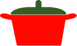 赤い鍋のアイコン