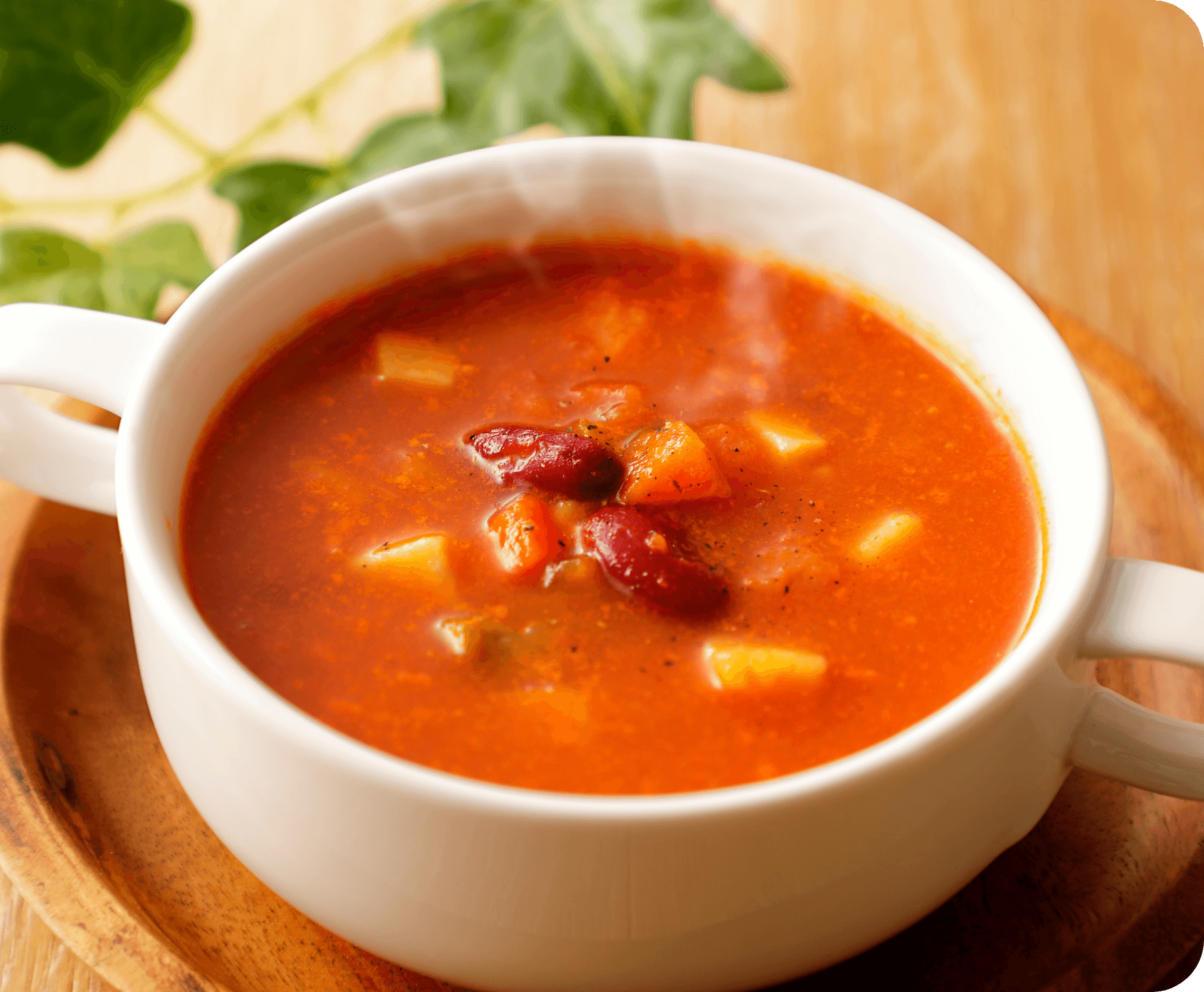 熱々のミネストローネ