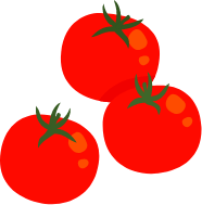 ３つのミニトマトのアイコン