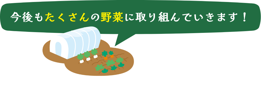 今後もたくさんの野菜に取り組んでいきます！