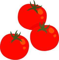 ３つのミニトマトのアイコン